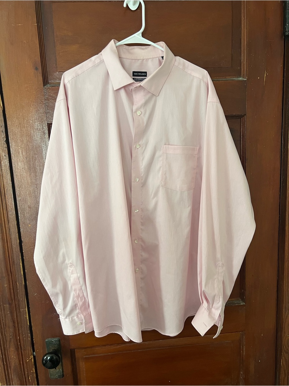 Van Heusen Light Pink Men's Dress Shirt with Chest Pocket